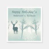 Serviette En Papier Personnaliser - Motif cerf et arbre (Devant)