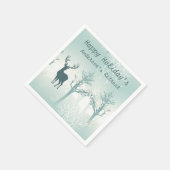 Serviette En Papier Personnaliser - Motif cerf et arbre (Coin)