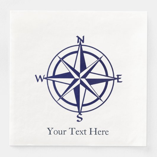 Serviette En Papier Personnaliser papier serviette - boussole nautique (Devant)