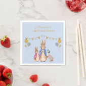 Serviette En Papier Personnaliser Peter lapin 1er anniversaire (En situation)