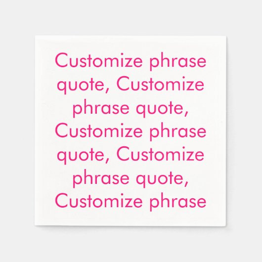 Serviette En Papier Personnaliser phrase citation élégant papier fuchs (Devant)