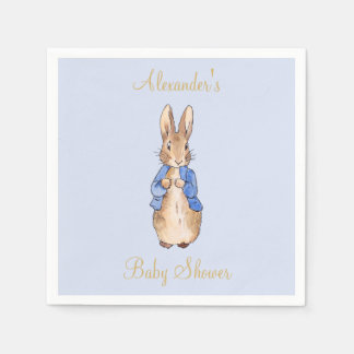 Serviette En Papier Personnaliser Pierre le lapin Baby shower Napkin