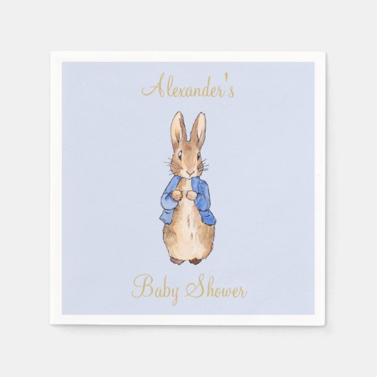 Serviette En Papier Personnaliser Pierre le lapin Baby shower Napkin (Devant)