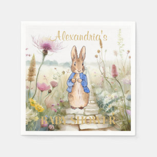 Serviette En Papier Personnaliser Pierre le lapin Baby shower Napkin