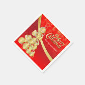 Serviette En Papier Personnaliser Red & Gold Joyeux Noël (Coin)