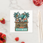Serviette En Papier Personnaliser Retro Elephant Tiki Bar (En situation)