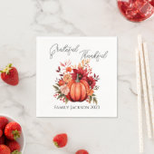Serviette En Papier Personnaliser Thanksgiving Rustic Red Citrouille (En situation)