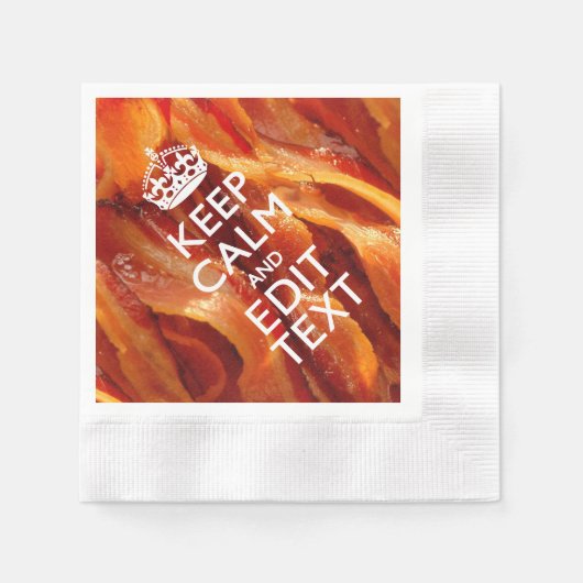 Serviette En Papier Personnalisez ceci avec Keep Calm et Sizzling Baco (Devant)
