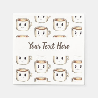 Serviette En Papier Personnalisez-Le ! Serviettes À Thème Café