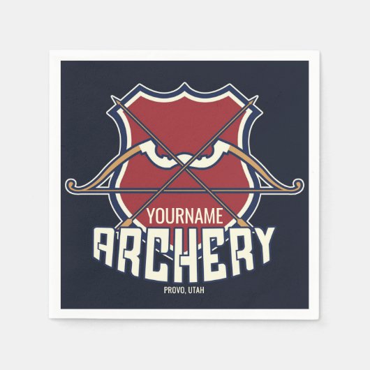 Serviette En Papier Personnalized Archery Sports Recurve Bow Arrow (Devant)