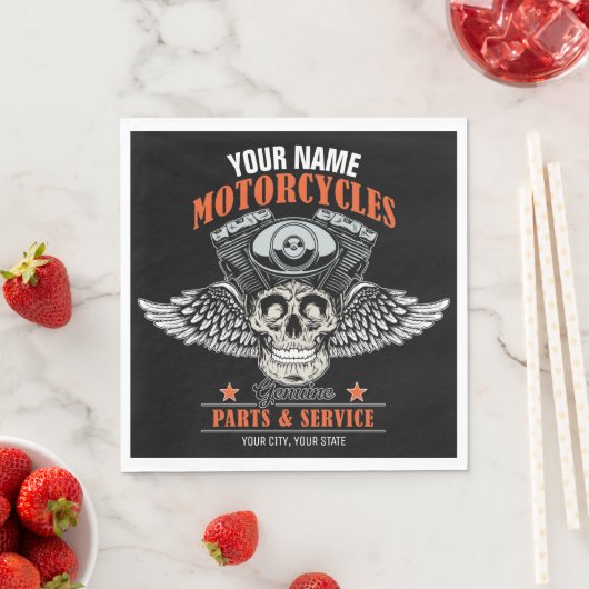 Serviette En Papier Personnalized Biker Flying (En situation)