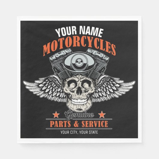 Serviette En Papier Personnalized Biker Flying (Devant)