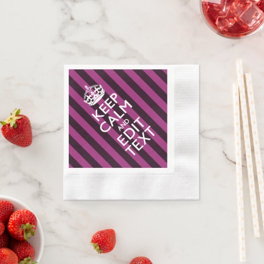 Serviette En Papier Personnalized KEEP CALM and Your Text on Pink (En situation)