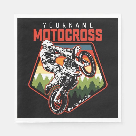 Serviette En Papier Personnalized Motocross (Devant)