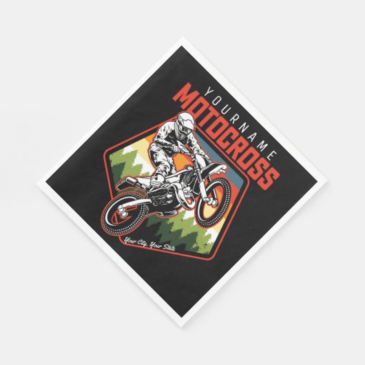 Serviette En Papier Personnalized Motocross (Coin)