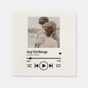 Serviette En Papier Personnalized Newlywed Photo Song Playlist