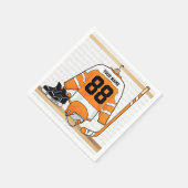 Serviette En Papier Personnalized orange et blanc hockey Jersey (Coin)