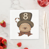 Serviette En Papier Personne Numéro 8 Dans Un Casquette Serviettes (En situation)