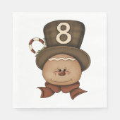 Serviette En Papier Personne Numéro 8 Dans Un Casquette Serviettes (Devant)