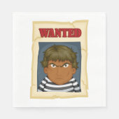 Serviette En Papier Personne Recherchée Escapté Prisonnier Napkins (Devant)