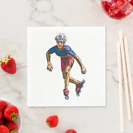 Serviette En Papier Personne Rollerblading