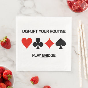 Serviette En Papier Perturbez Vos Costumes À Quatre Cartes De Jeu Cour