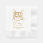 Serviette En Papier Pet Cat Cheers Cocktail Personnalisé Napkin (Devant)
