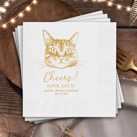 Serviette En Papier Pet Cat Cheers Cocktail Personnalisé Napkin