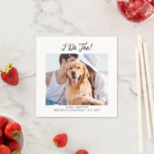 Serviette En Papier Pet Chien Chat Personnalisé Photo Moderne Mariage  (En situation)