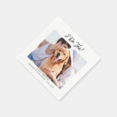 Serviette En Papier Pet Chien Chat Personnalisé Photo Moderne Mariage  (Coin)