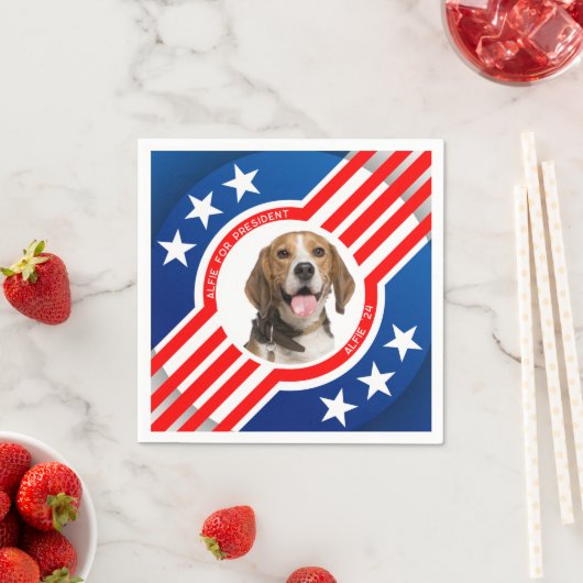 Serviette En Papier Pet Dog for President Photo USA Elections 2024 (En situation)