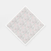 Serviette En Papier Pétales Blanches À Fleur D'Hydrangée Sur Rose (Coin)