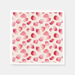 Serviette En Papier Pétales de rose romantiques élégantes