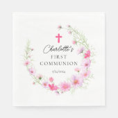 Serviette En Papier Pétales délicates Première communion (Devant)