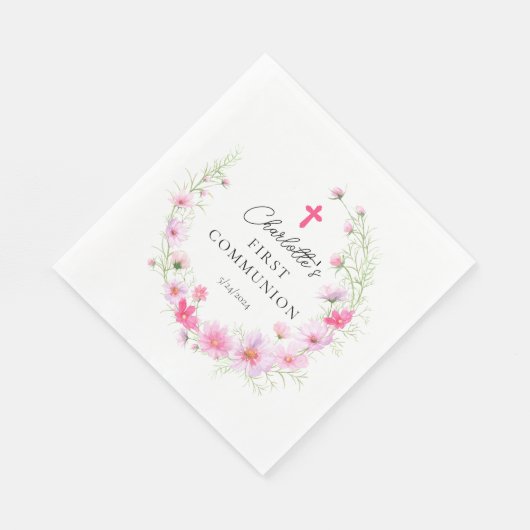 Serviette En Papier Pétales délicates Première communion (Coin)