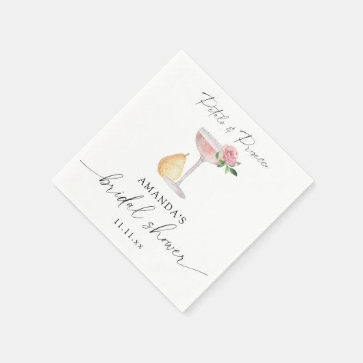Serviette En Papier Pétales et Pourvue - douche nuptiale (Coin)