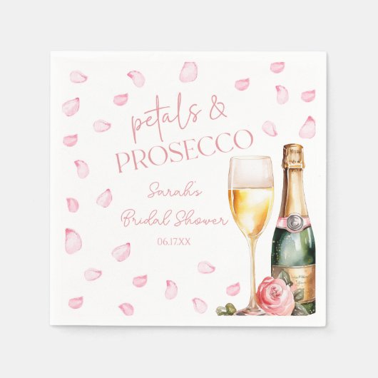 Serviette En Papier Pétales et Procuco Mimosa Fête des mariées Champag (Devant)