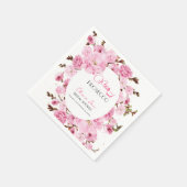 Serviette En Papier Pétales et Prosecco Aquarelle Pinkwhite Arch Flora (Coin)