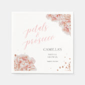 Serviette En Papier Pétales et Prosecco Blush Pink Sparkly Floral (Devant)
