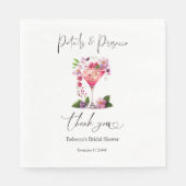 Serviette En Papier Pétales et Prosecco Fête des mariées florale rose  (Devant)