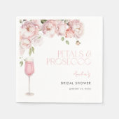 Serviette En Papier Pétales et Prosecco Fête des mariées florale rose (Devant)