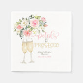 Serviette En Papier Pétales & Prosecco Fête de Mariage (Devant)