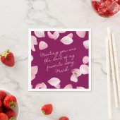 Serviette En Papier Pétales roses romantiques note d'amour (En situation)
