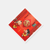 Serviette En Papier Pétards chinois traditionnels Année de tigre PN07 (Coin)