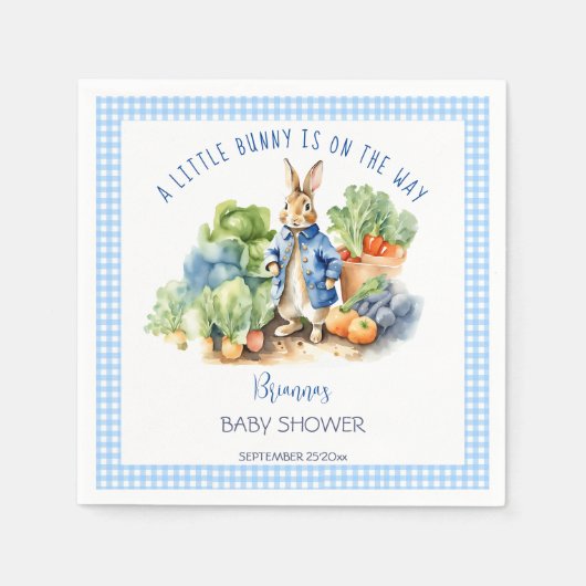 Serviette En Papier Peter lapin bébé baby shower imprimé (Devant)