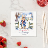Serviette En Papier Peter lapin hiver fête d'anniversaire vaisselle (En situation)