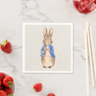 Serviette En Papier Peter le lapin Arrière - plan de lin beige