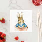Serviette En Papier Peter le lapin assis dans un pot Plante (En situation)