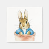 Serviette En Papier Peter le lapin assis dans un pot Plante (Devant)