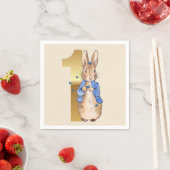 Serviette En Papier Peter le lapin avec des papillons bleus (En situation)